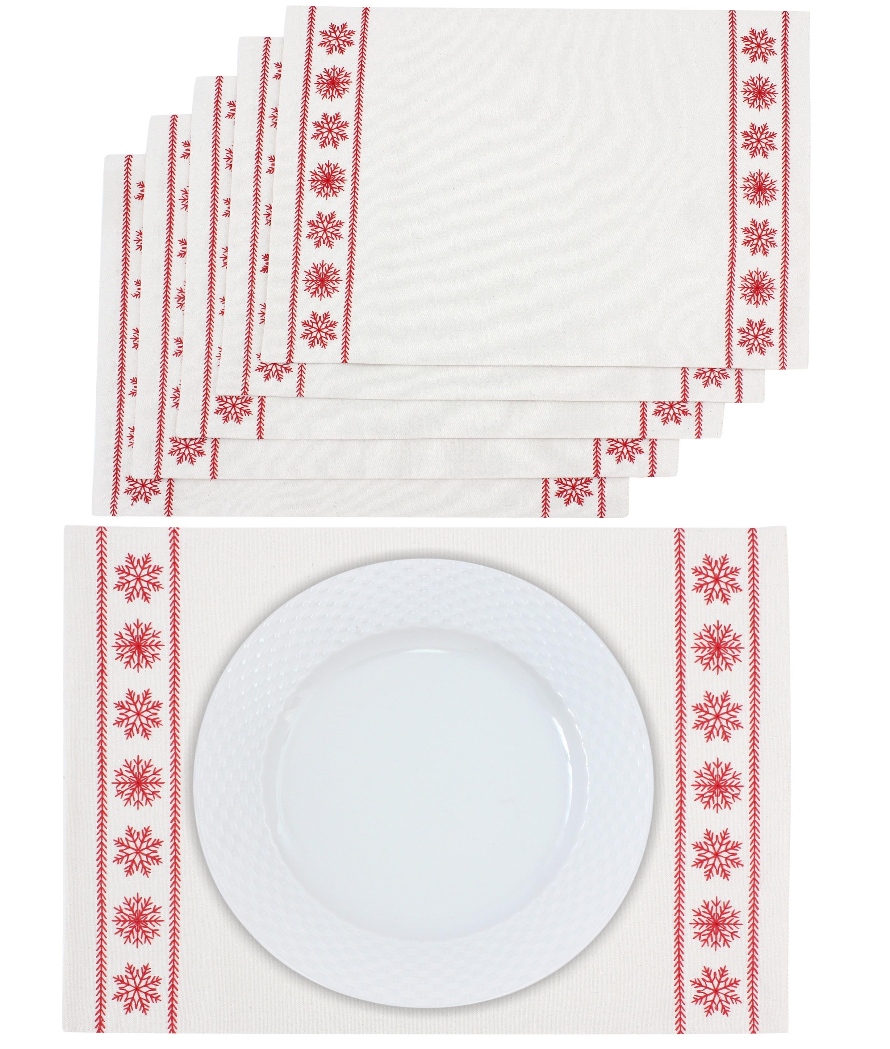Red Snowfall Placemat Set