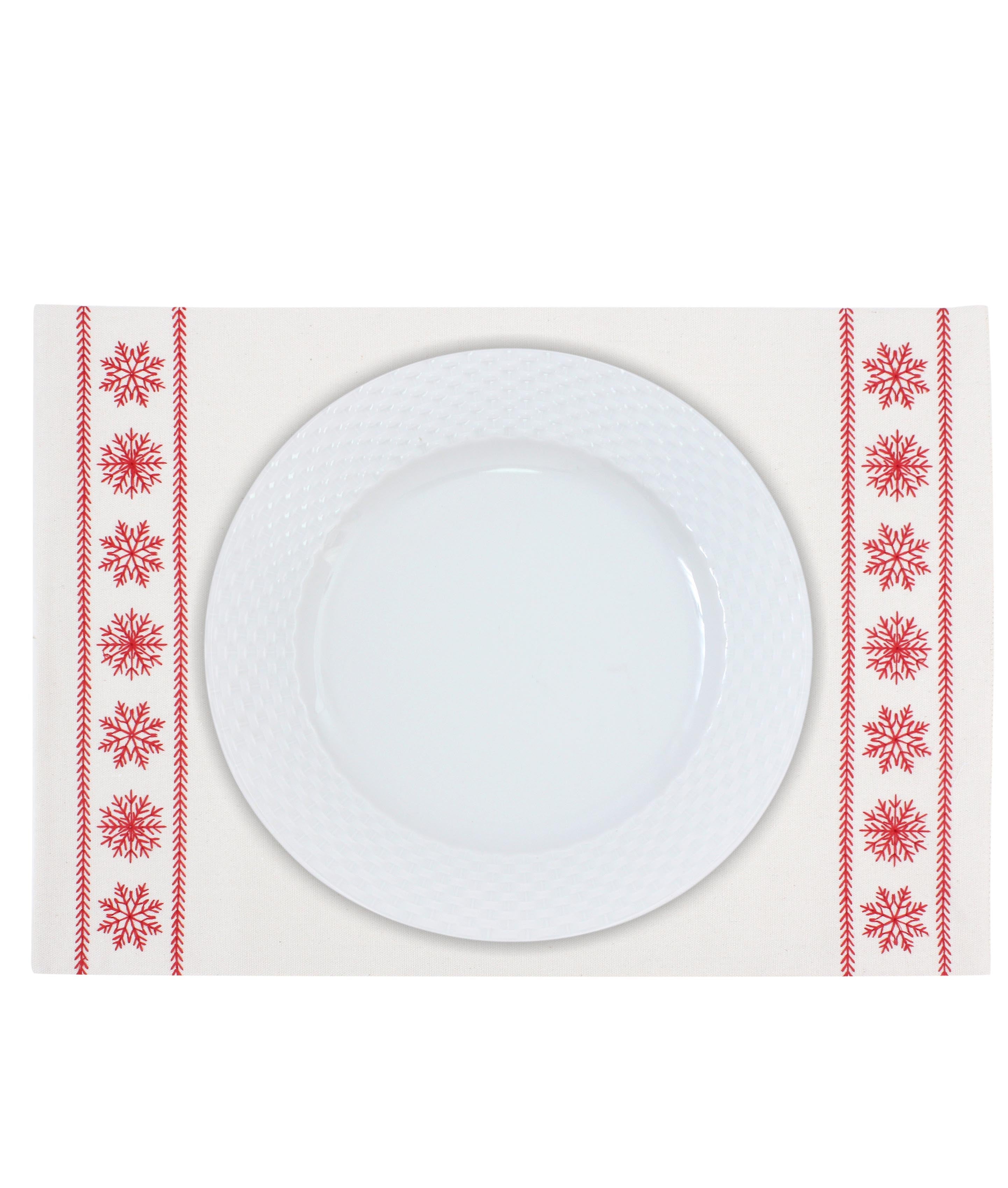 Red Snowfall Placemat Set