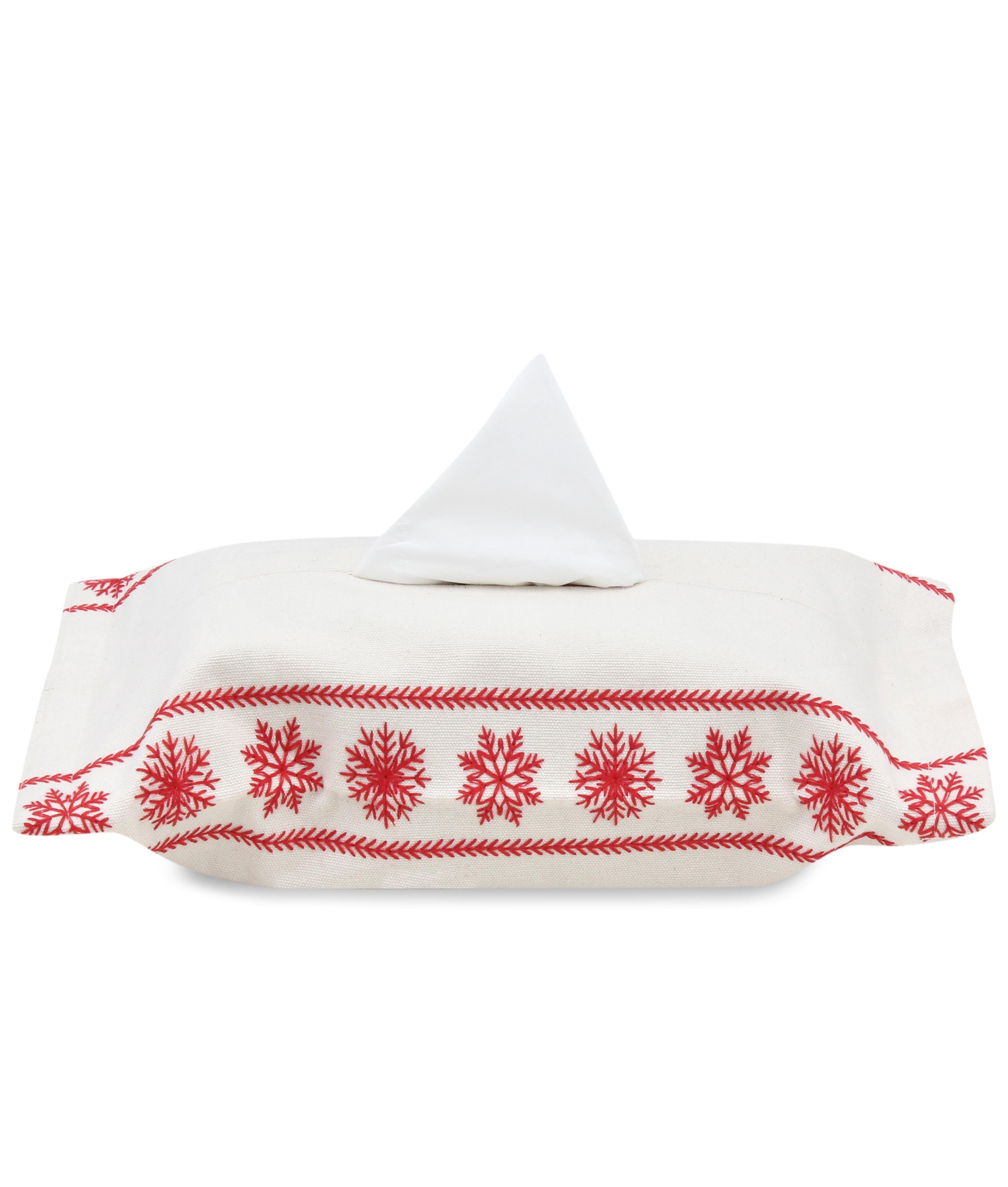 Red Snowfall Tissue Box Cover