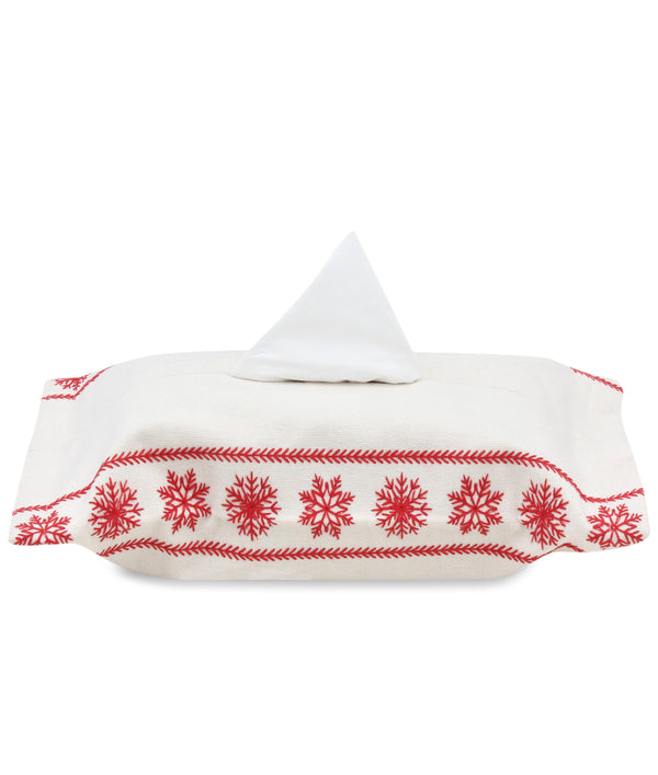 Red Snowfall Tissue Box Cover