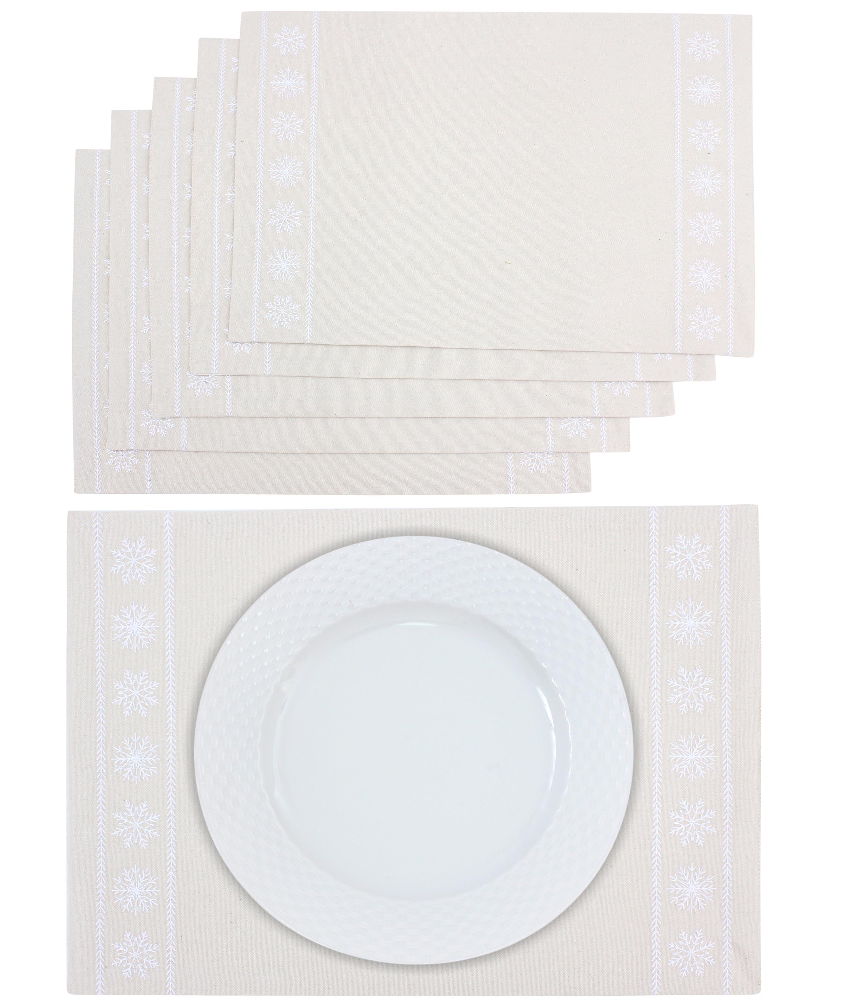 White Snowfall Placemat Set