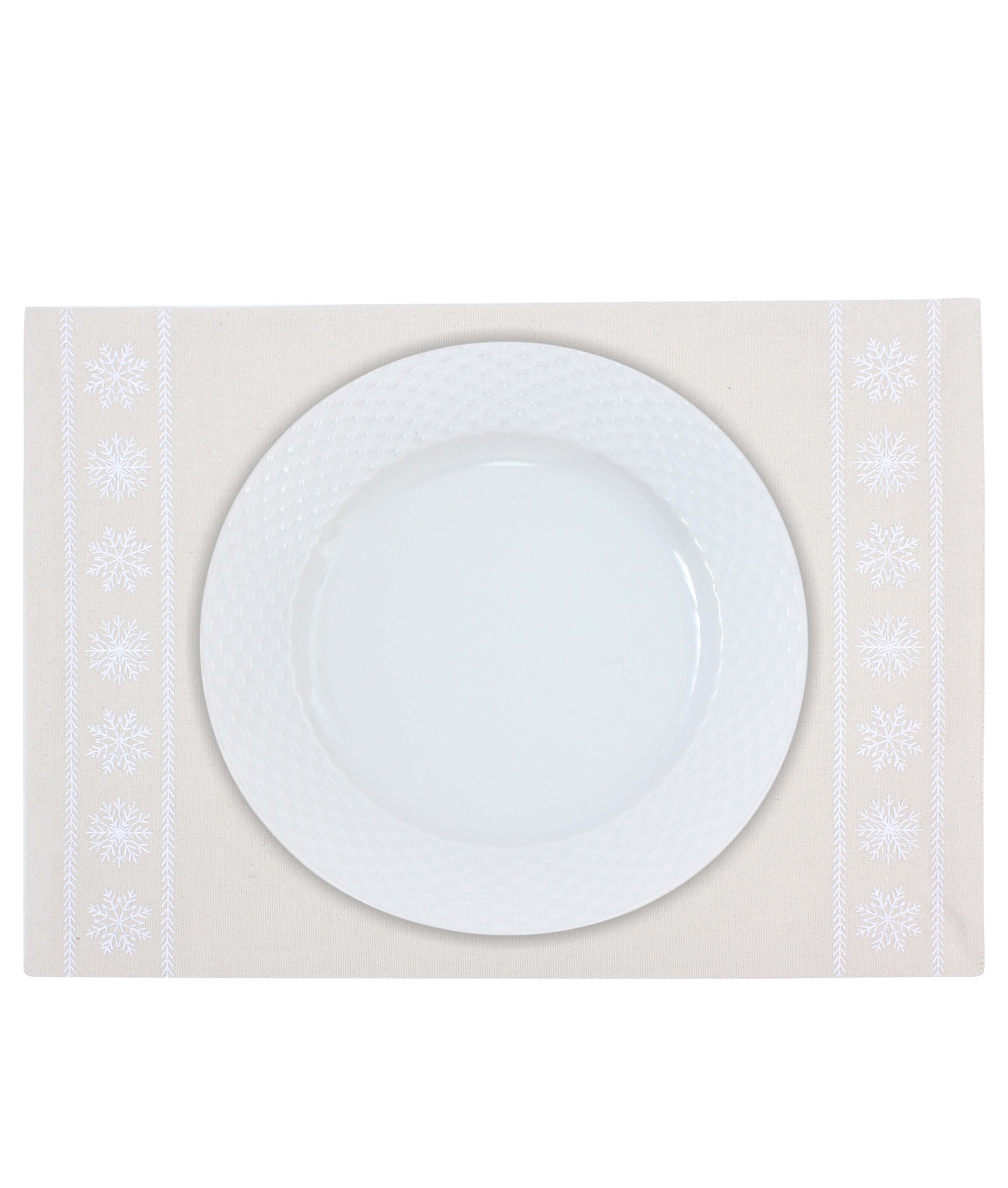 White Snowfall Placemat Set