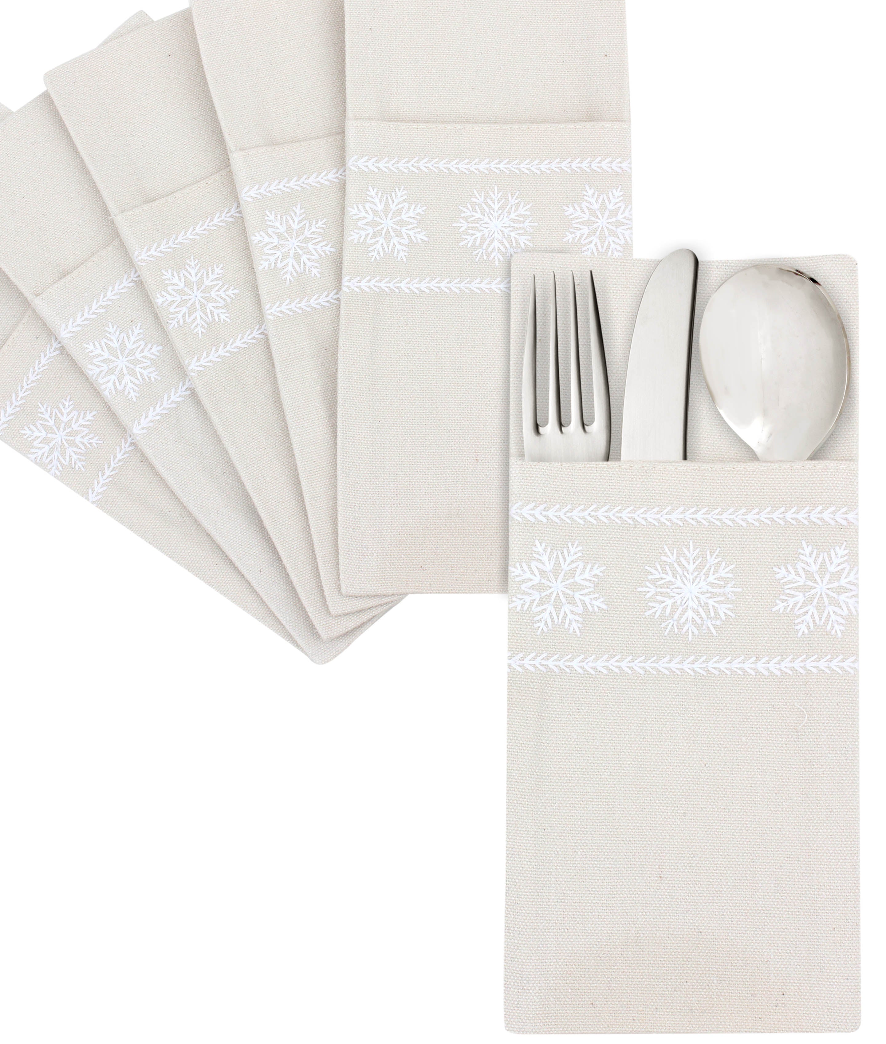 White Snowfall Cutlery Holder Set