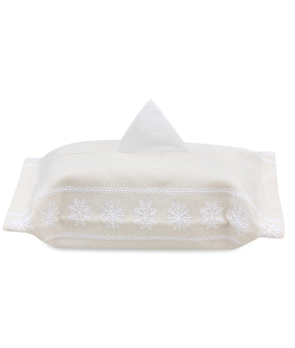 White Snowfall Tissue Box Cover