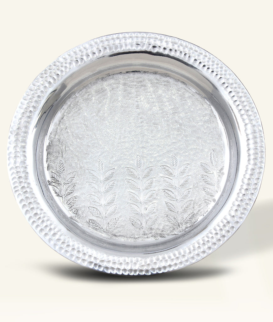Nabat Hand-Hammered Aluminum Round Tray