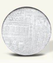 Al-Wadi Hand-Hammered Rimmed Aluminum Round Tray with Rin