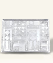 Lotus Hand-Hammered Aluminum Rectangular Tray