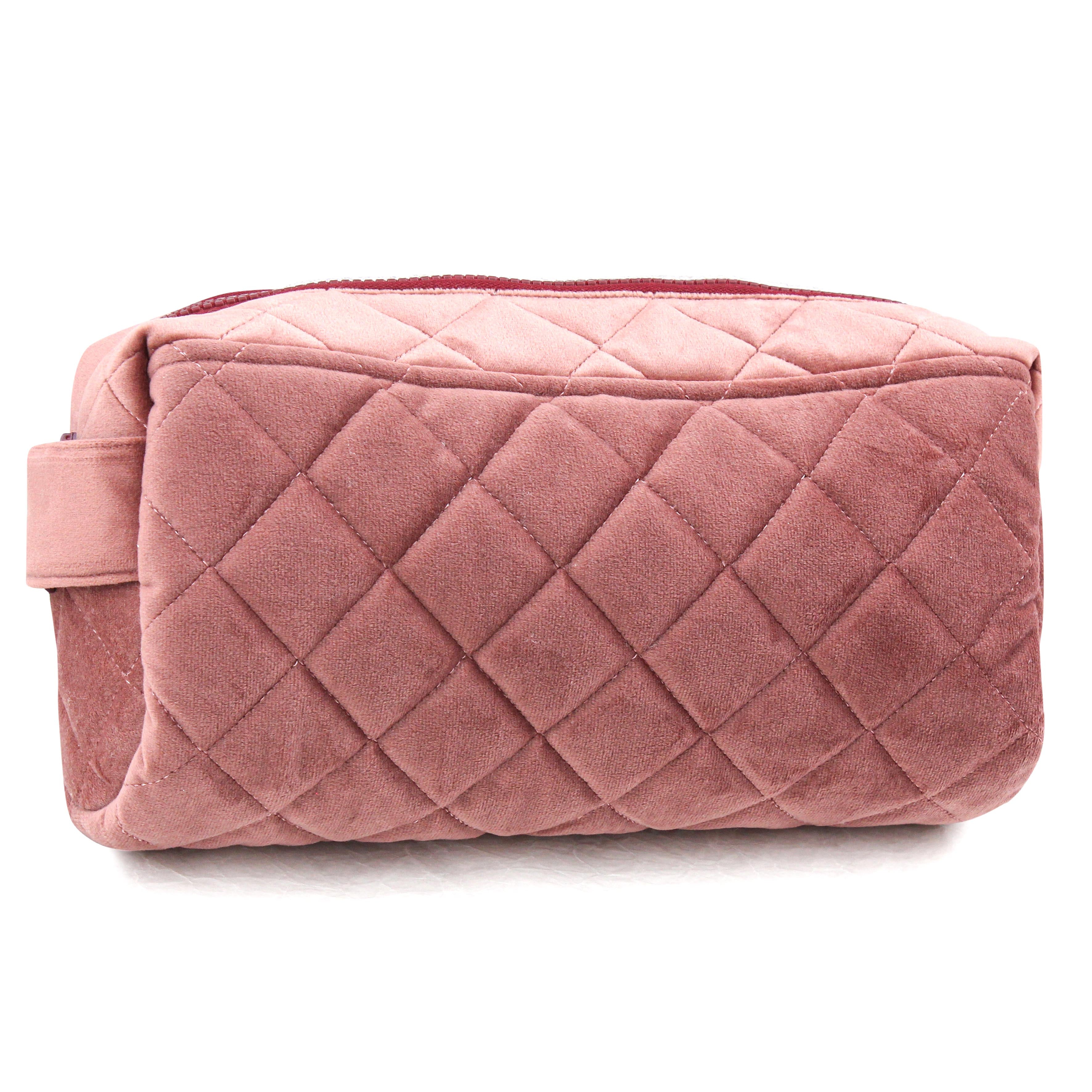 Blush Puff Velvet Pouch