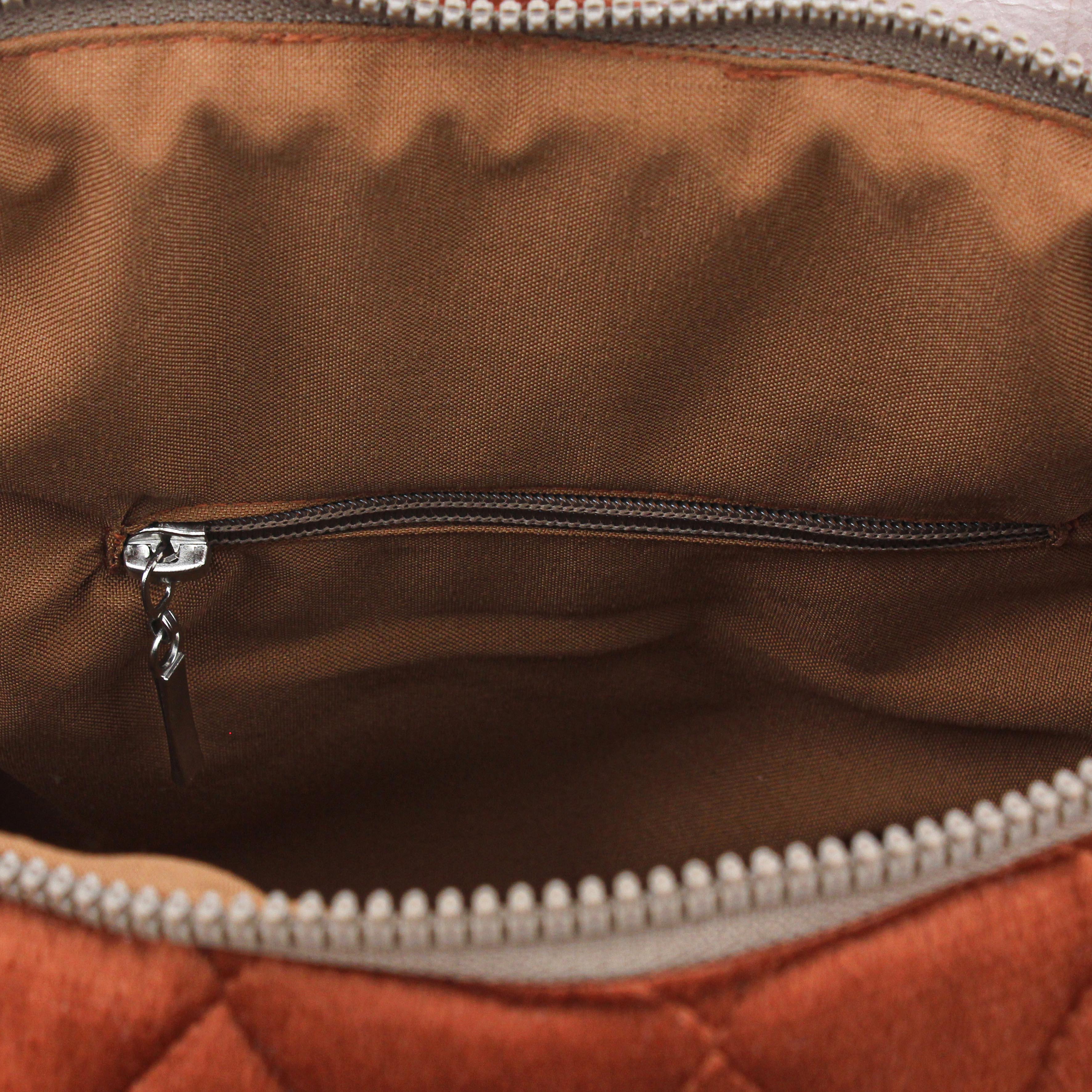 Burnt Orange Puff  Velvet Pouch