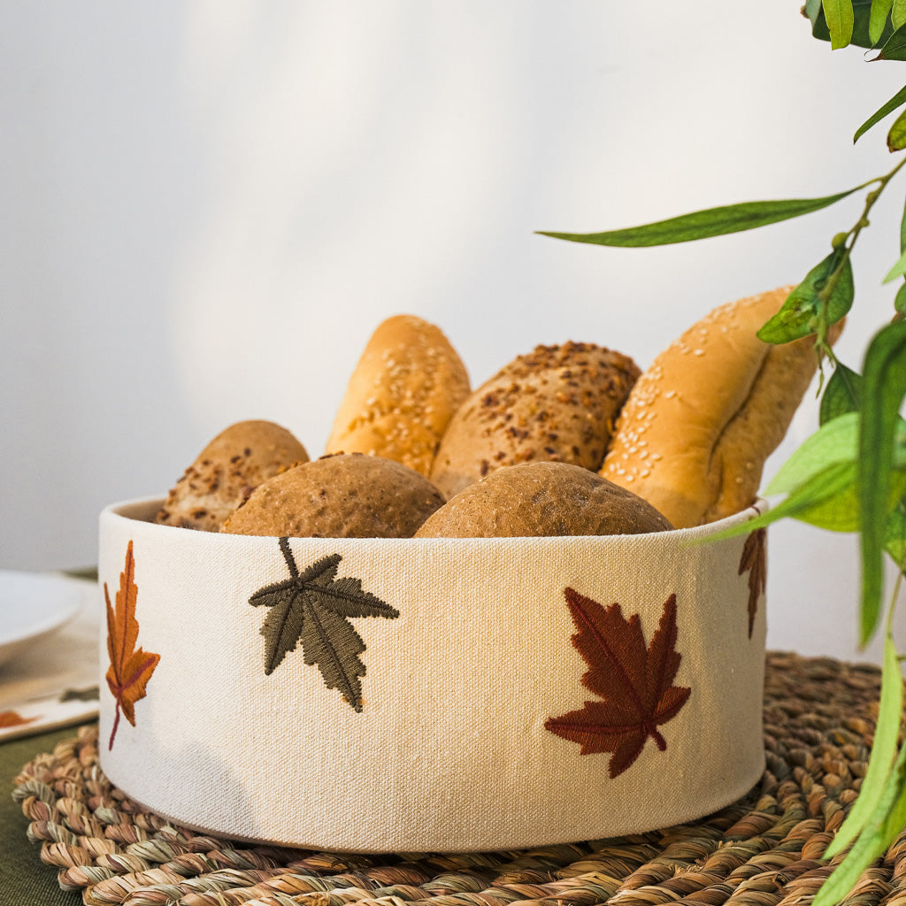 Maple Leaves Canvas Breadbasket