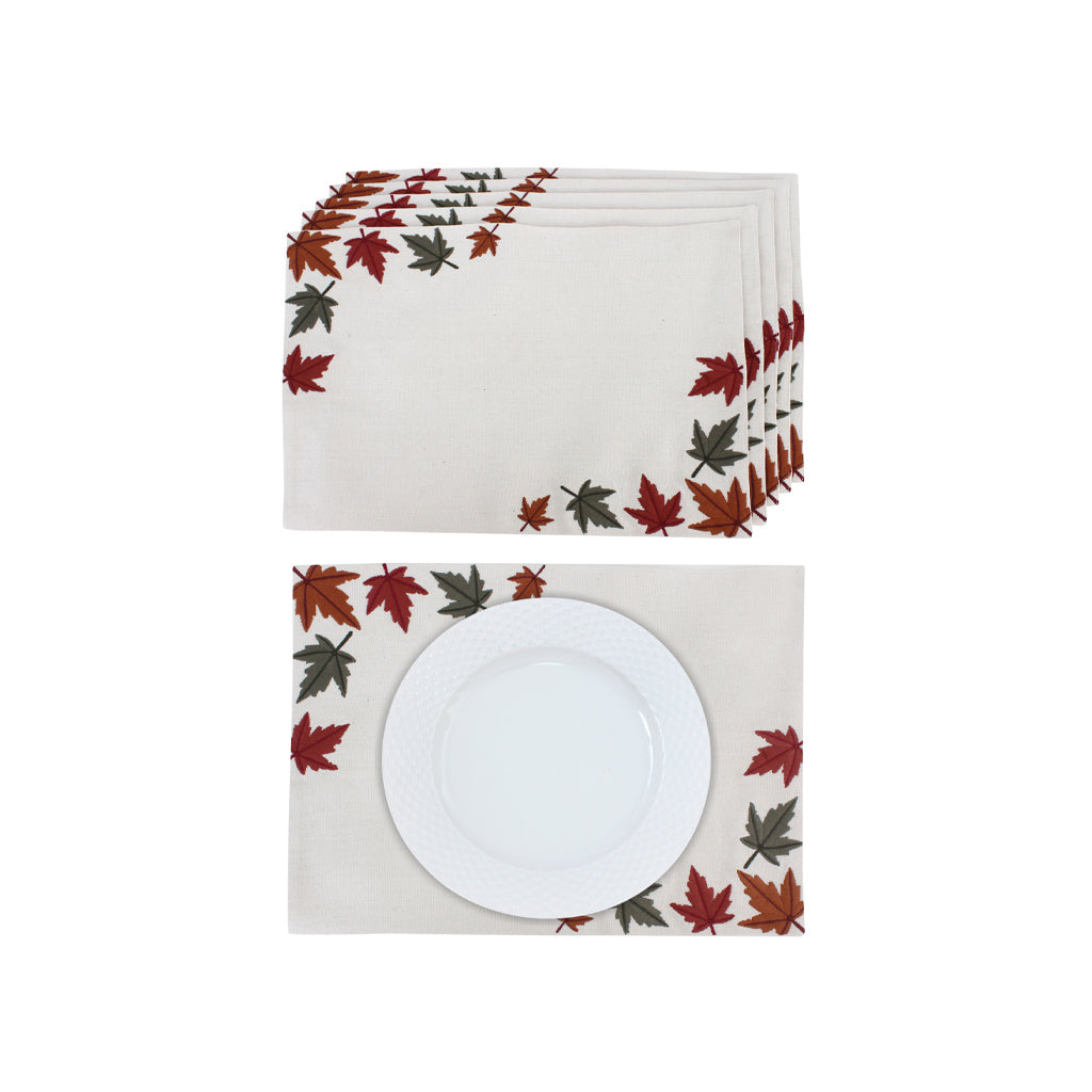 Maple Leaves Canvas Placemats Set
