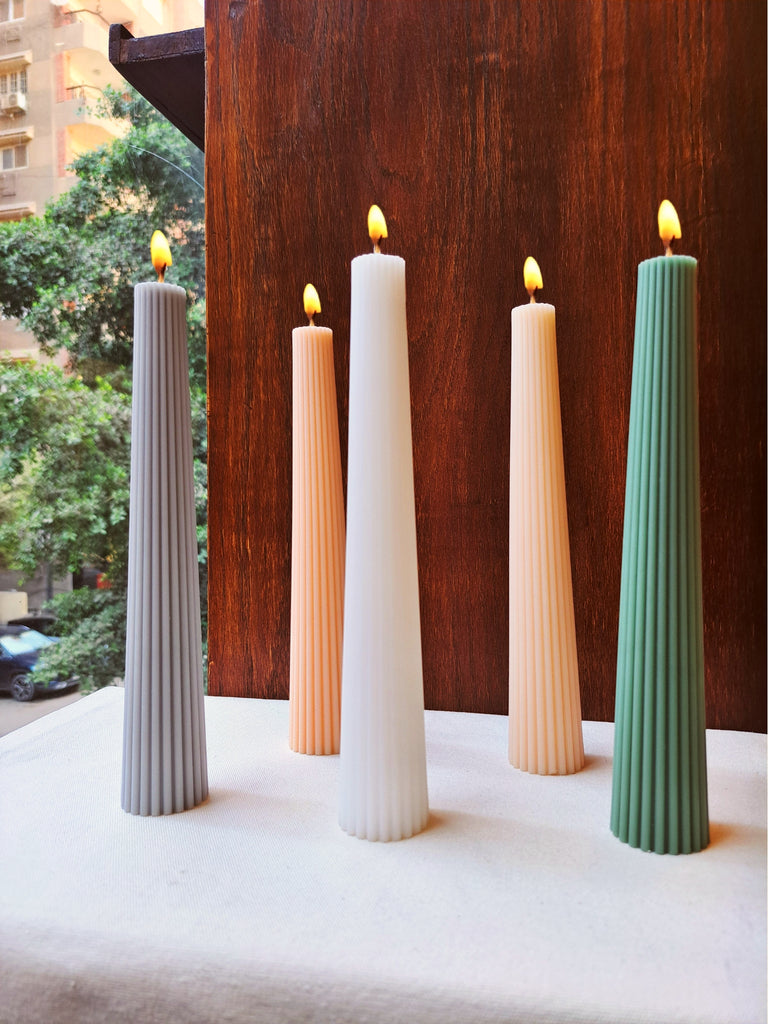 Ribbed Tower Candle