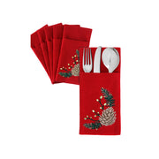 Pine Cone Velvet Cutlery Holder Set