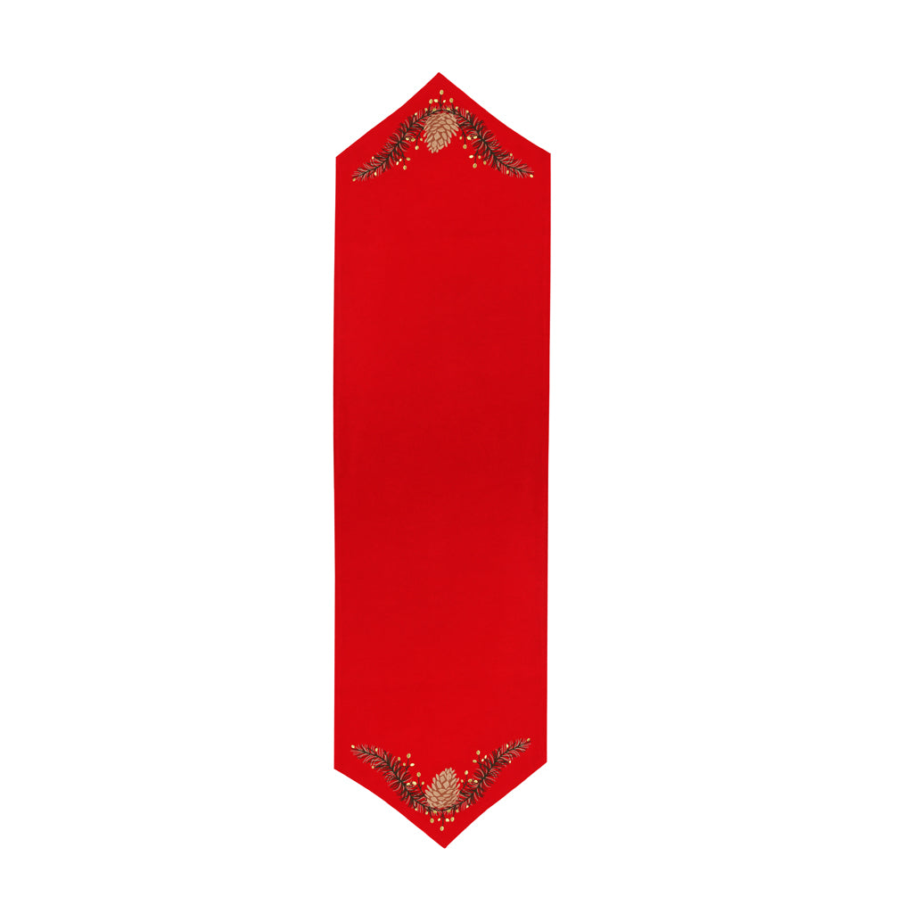 Pine Cone Velvet Table Runner