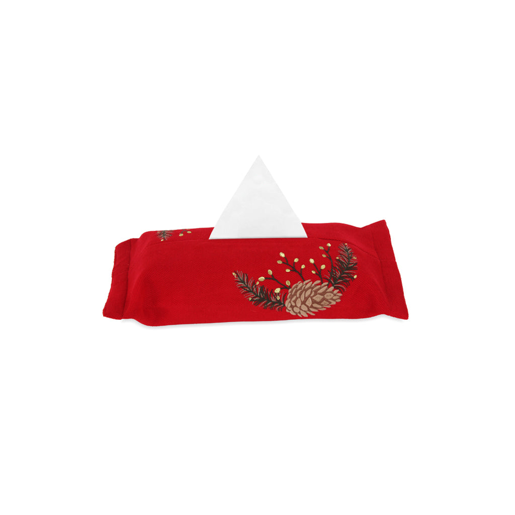 Pine Cone Velvet Tissue Box Cover