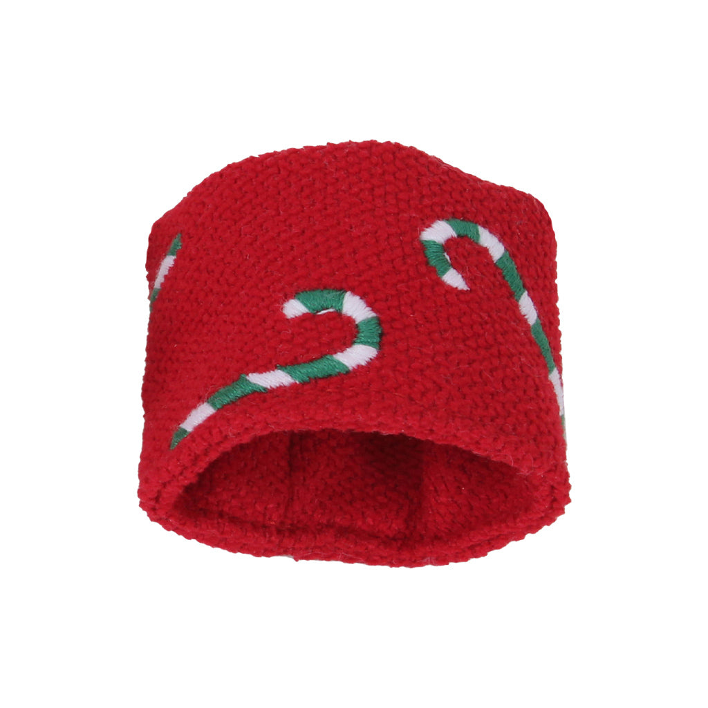 Candy Cane Velvet Table Napkin Holder Ring Set