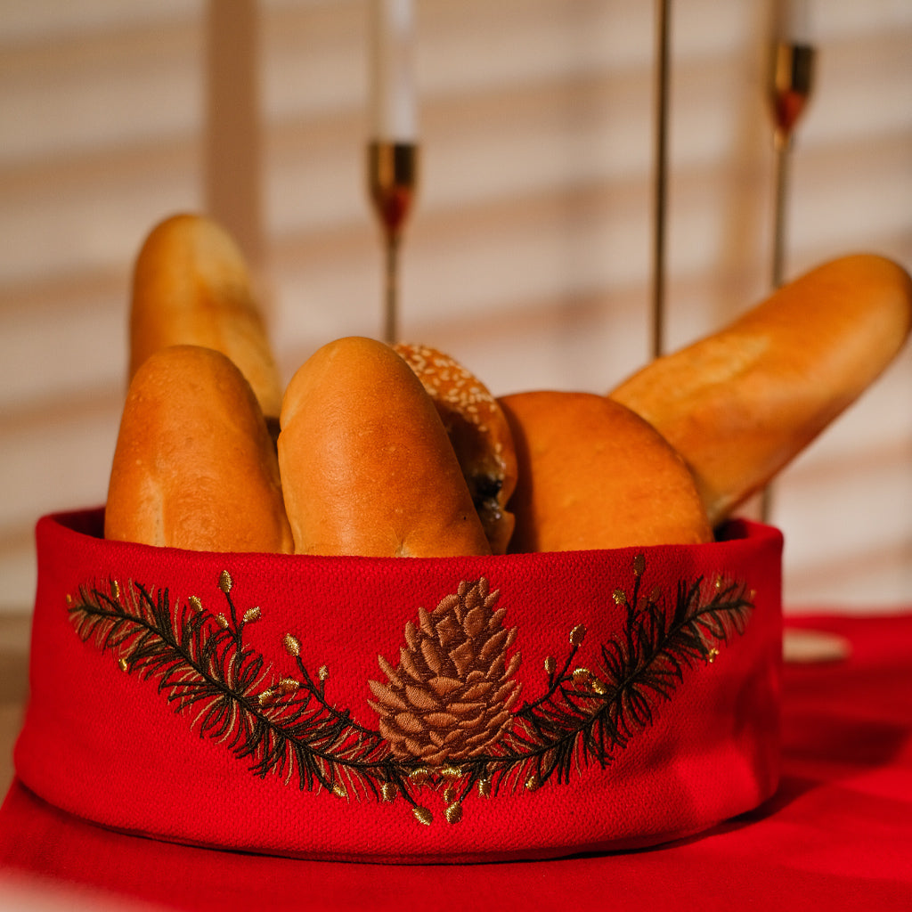 Pine Cone  Velvet Breadbasket