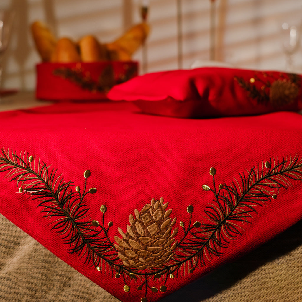 Pine Cone Velvet Table Runner