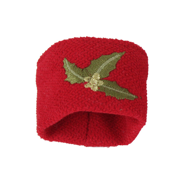 Winterberry Velvet Napkin Holder Ring Set