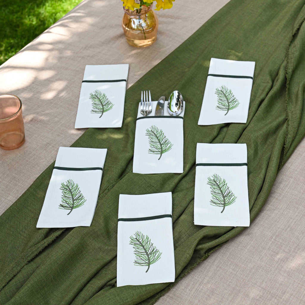 Spring Leaf Cutlery Holder Set