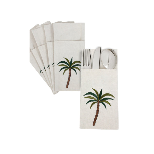 Palm Tree Cutlery Holder Set