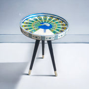 Peacock Paradise Mother of Pearl Side Table