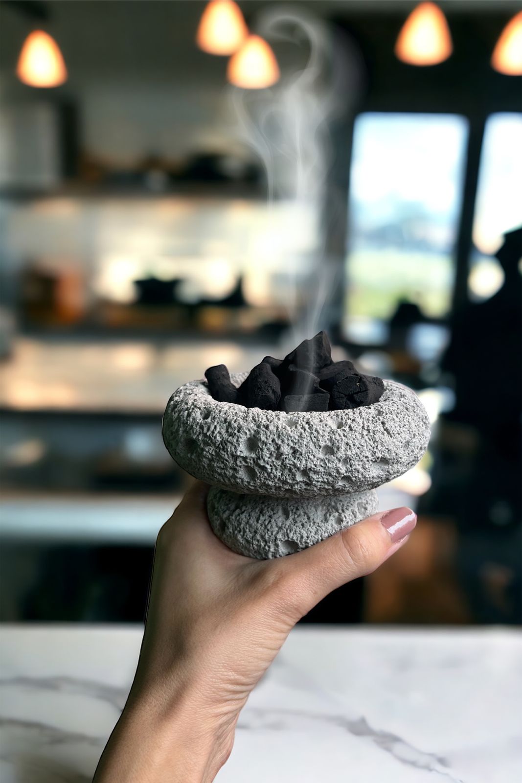 Concrete Arabian incense holder