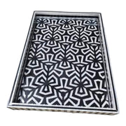 Bold Motif - Black Background Mother of Pearl Tray