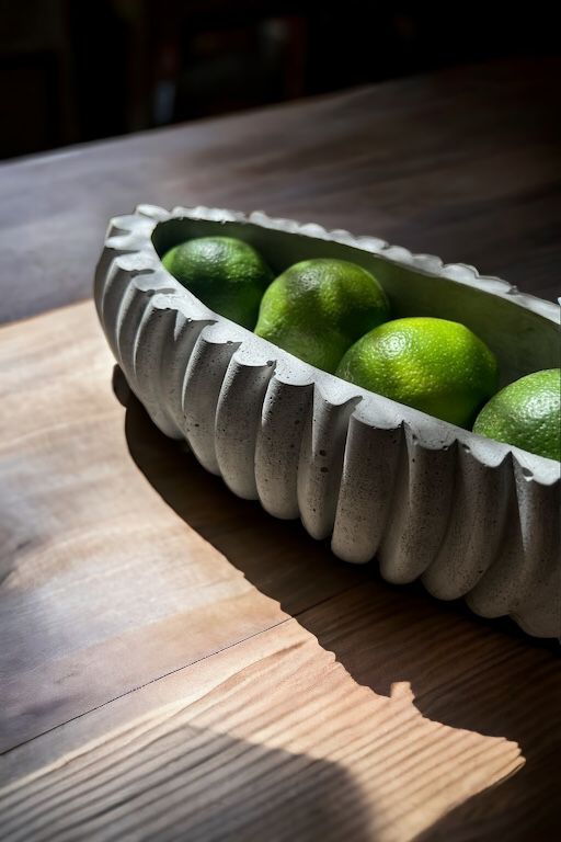 Concrete Fluted Bowl