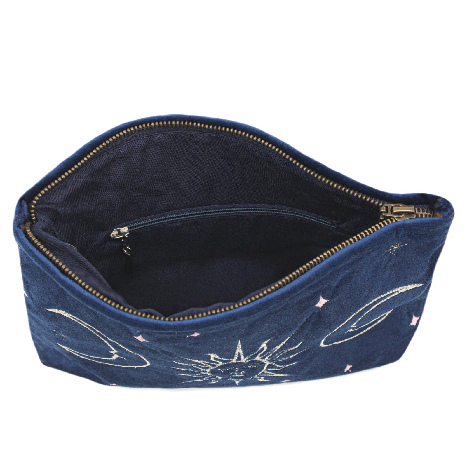 Sapphire Velvet Soleil Pouch