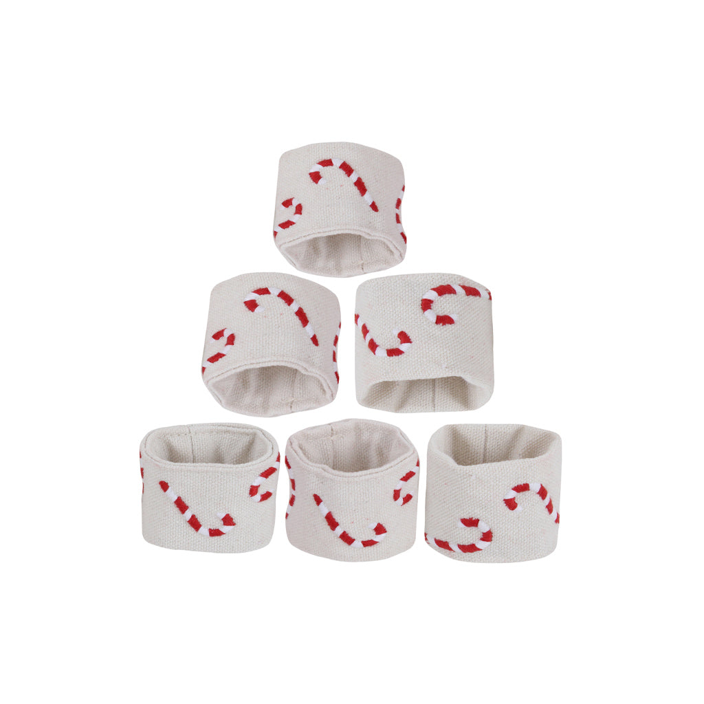 Candy Cane Table Napkin Holder Ring Set