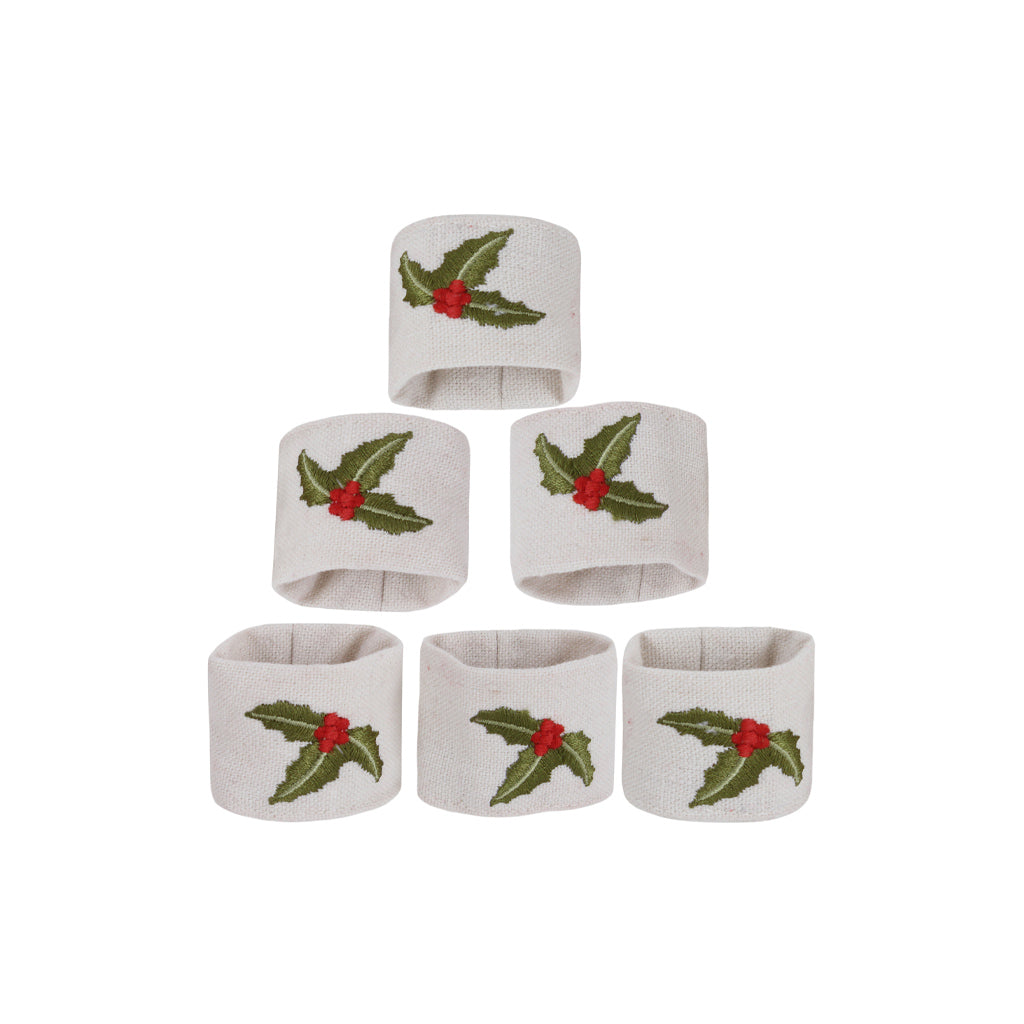 Winterberry Table Napkin Holder Ring Set