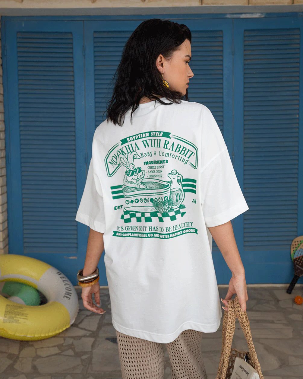 Green Bunny Oversized Tee