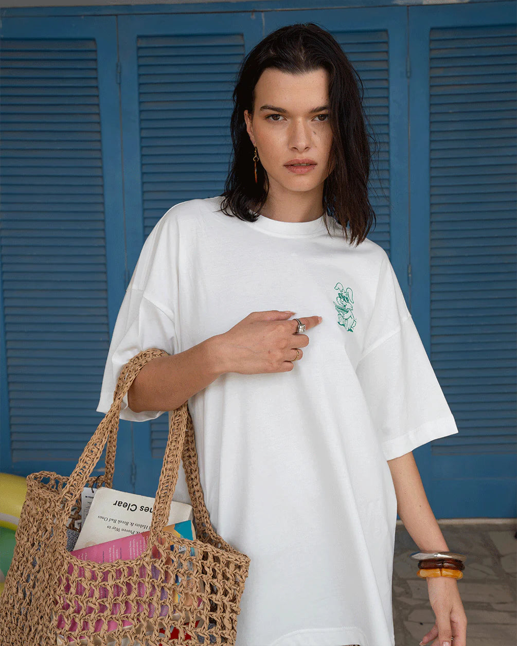 Green Bunny Oversized Tee