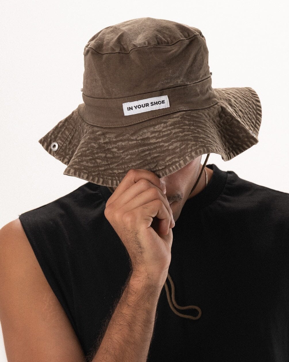 Olive Washed Cowboy Bucket Hat