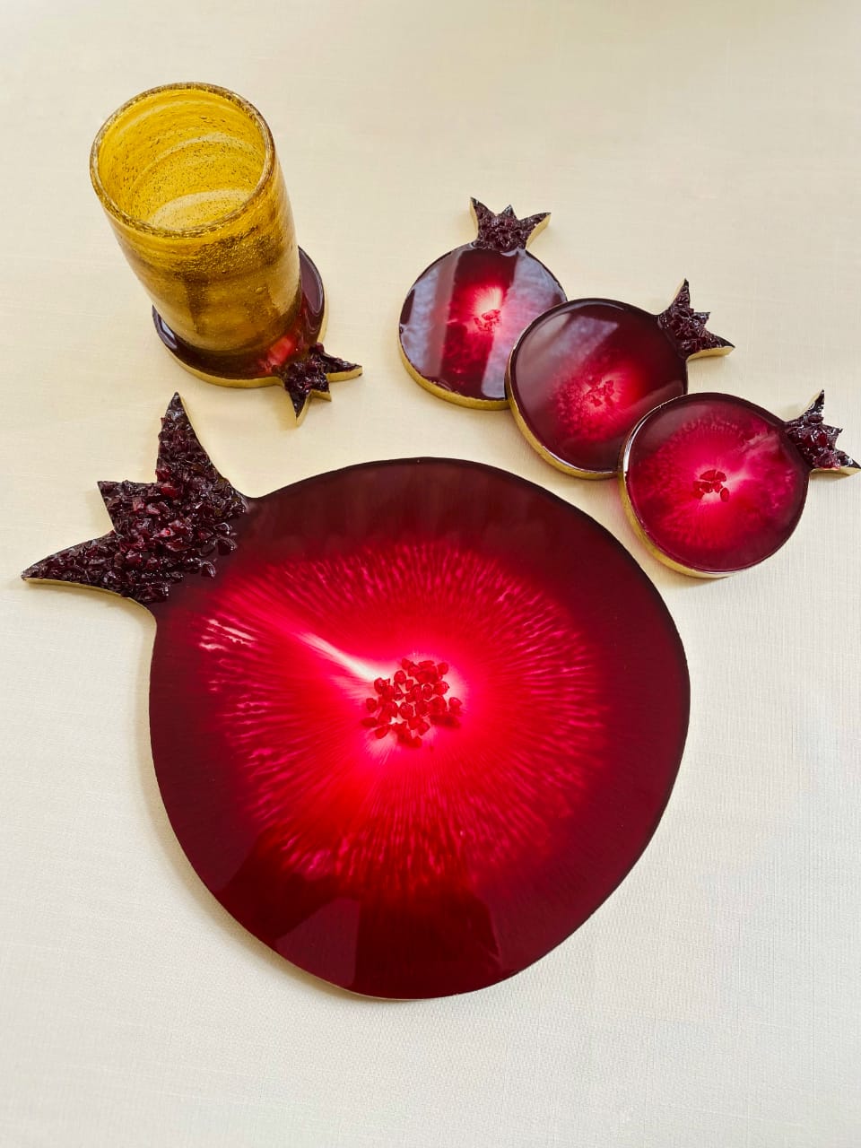 Resin Pomegranate Coaster