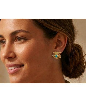 Pharaonic Collection, Nekhau Fish Amulet With Turquoise Stone Earrings
