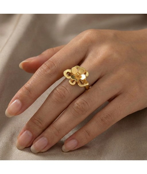 Flowery Collection, 2 Levels Flowers Adjustable Ring