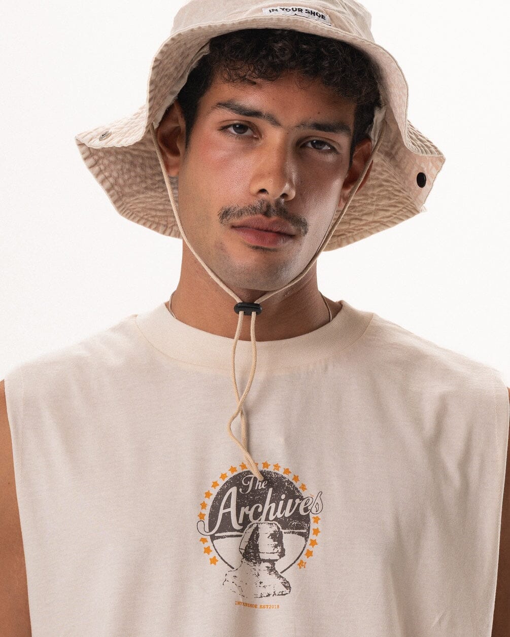Beige Washed Cowboy Bucket Hat