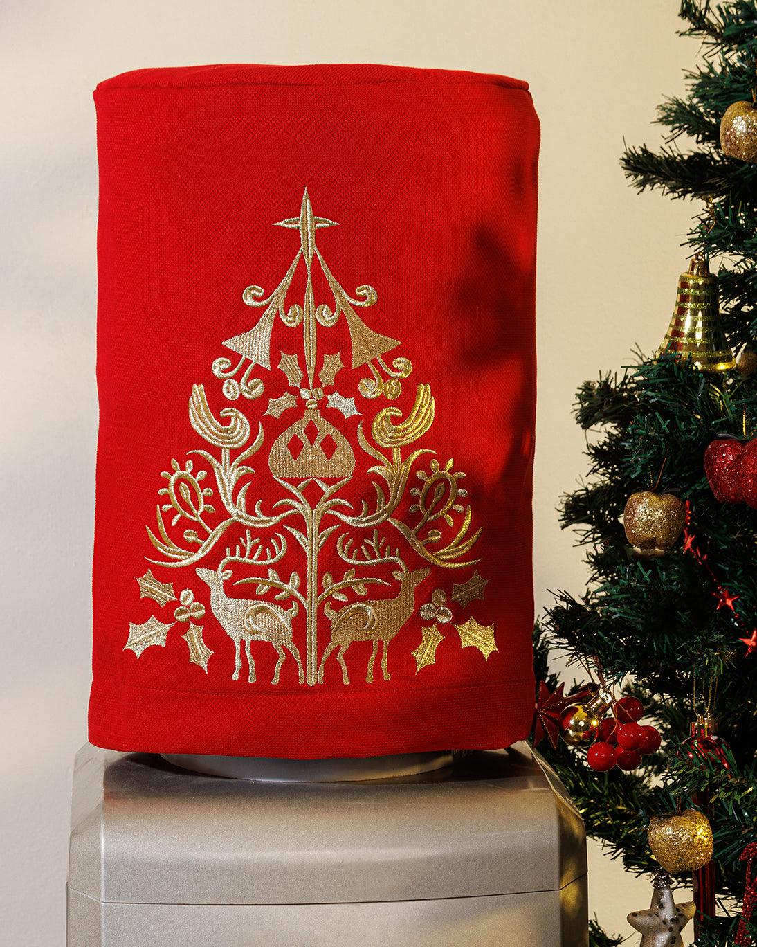 Christmas Tree Velvet Water Dispenser Gallon Cover