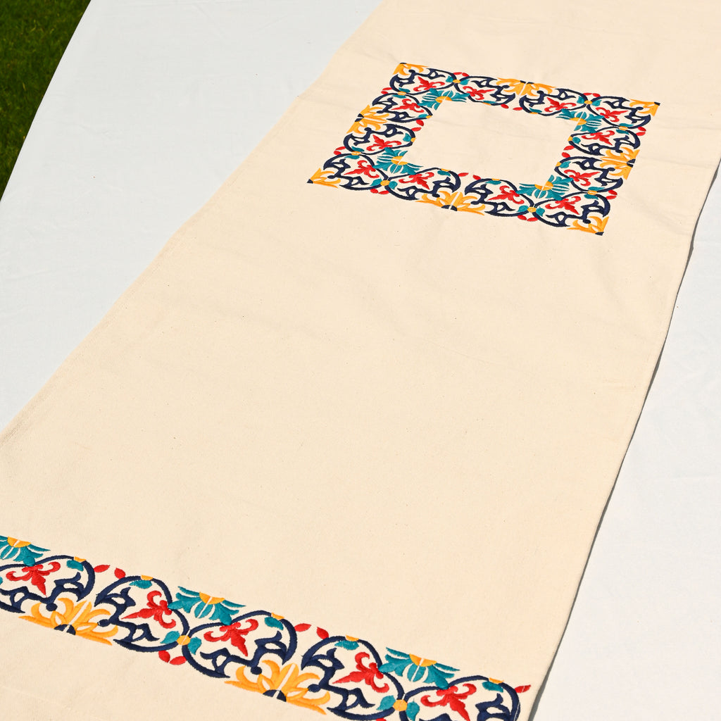 Floral Tiles Table Runner