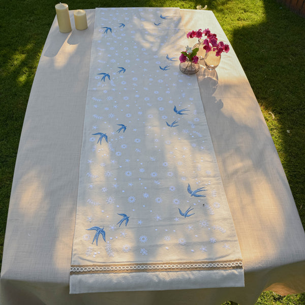 Birds & Flowers Table Runner