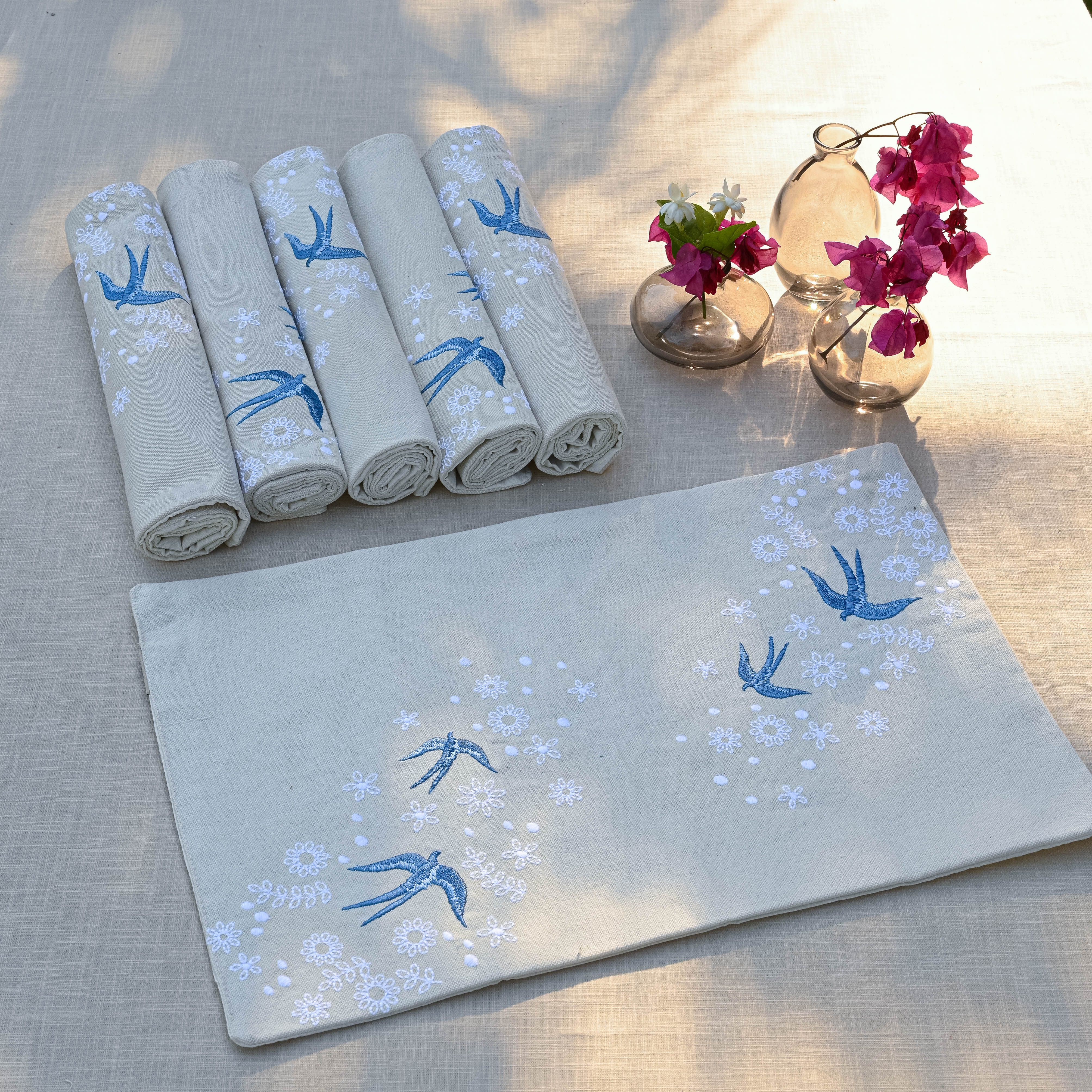 Birds & Flowers Placemats Set