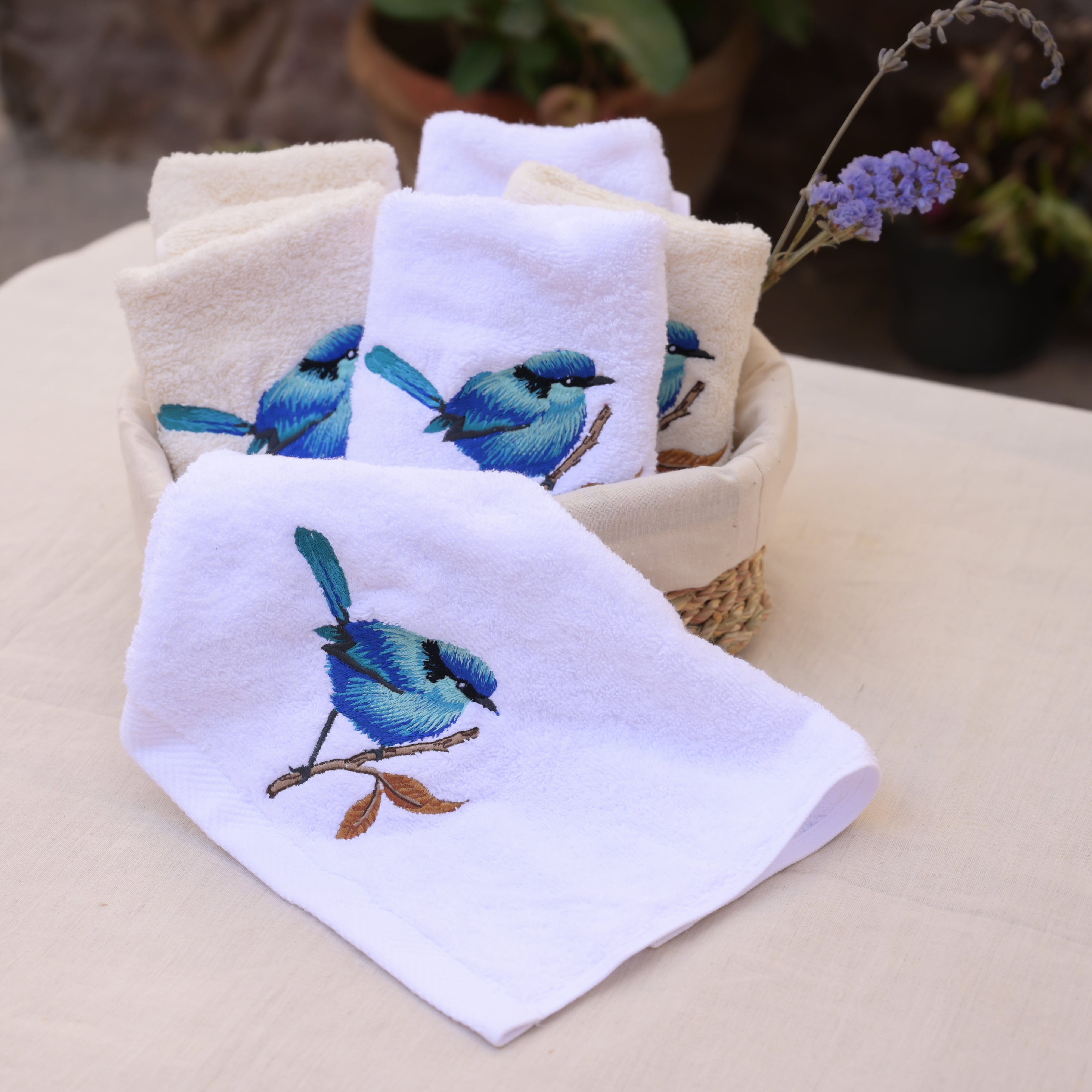 Blue Bird Guest Towel Set