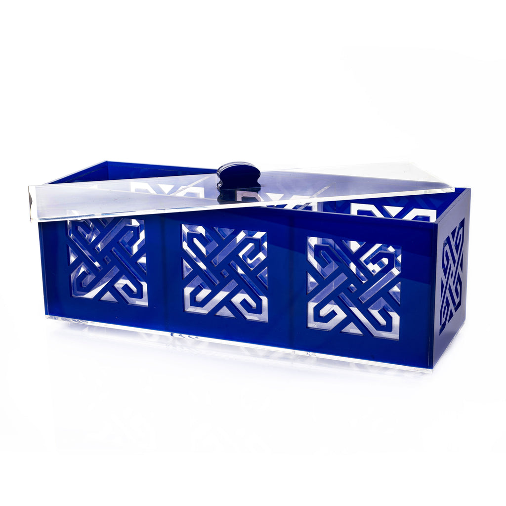 Plexi 3-Compartment Container - Royal Blue