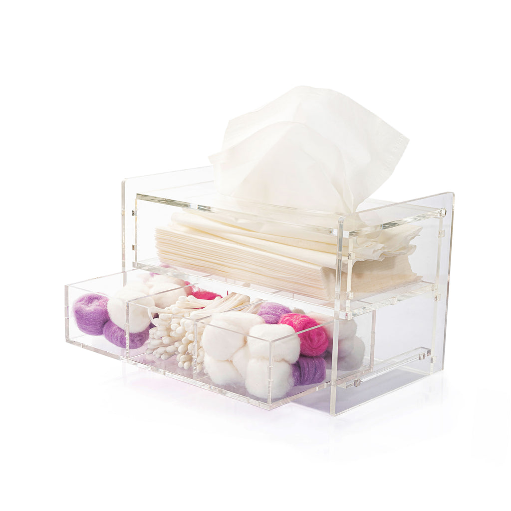 Plexi Tissues Holder With Drawer