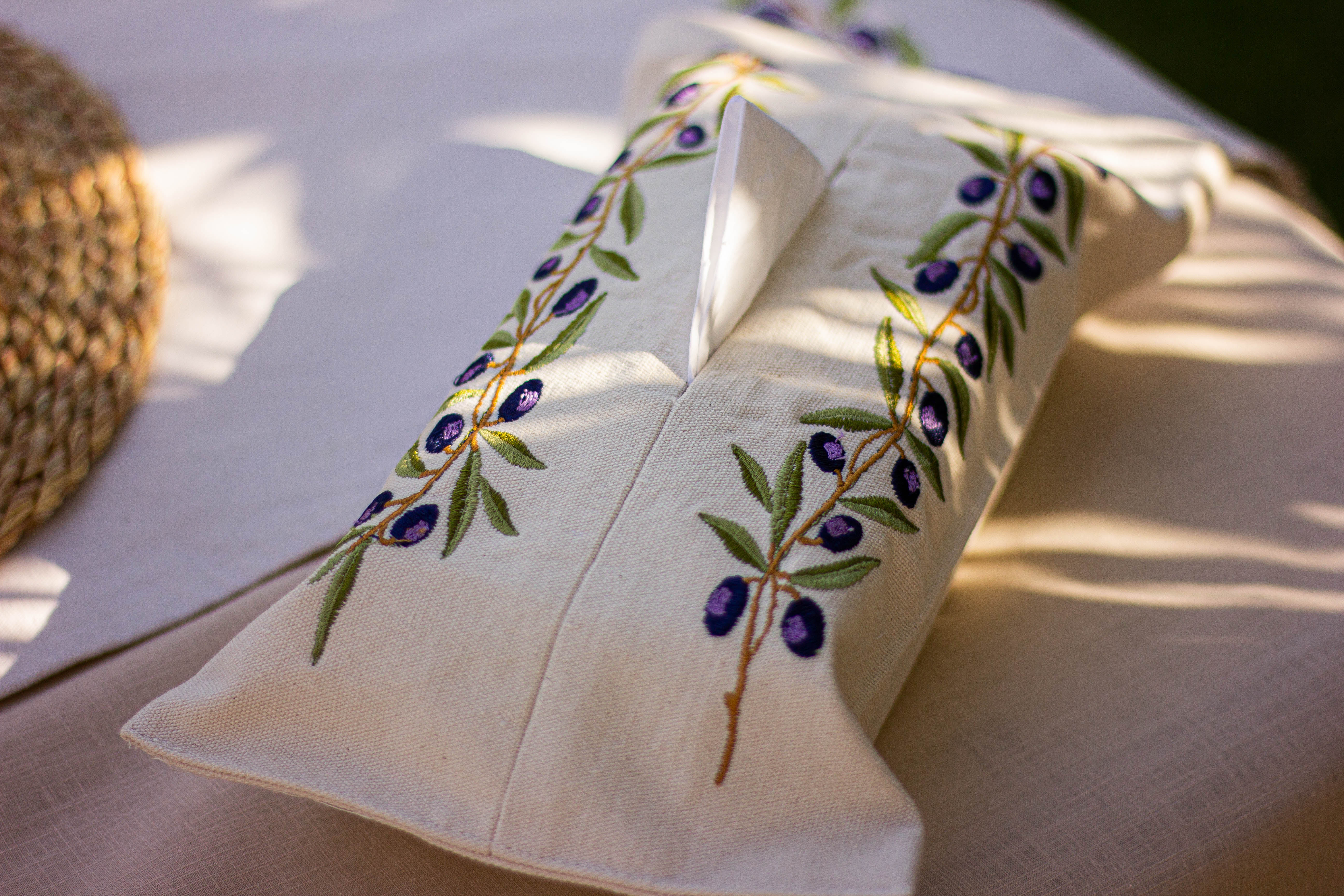 Olive Branch Tissue Box Cover