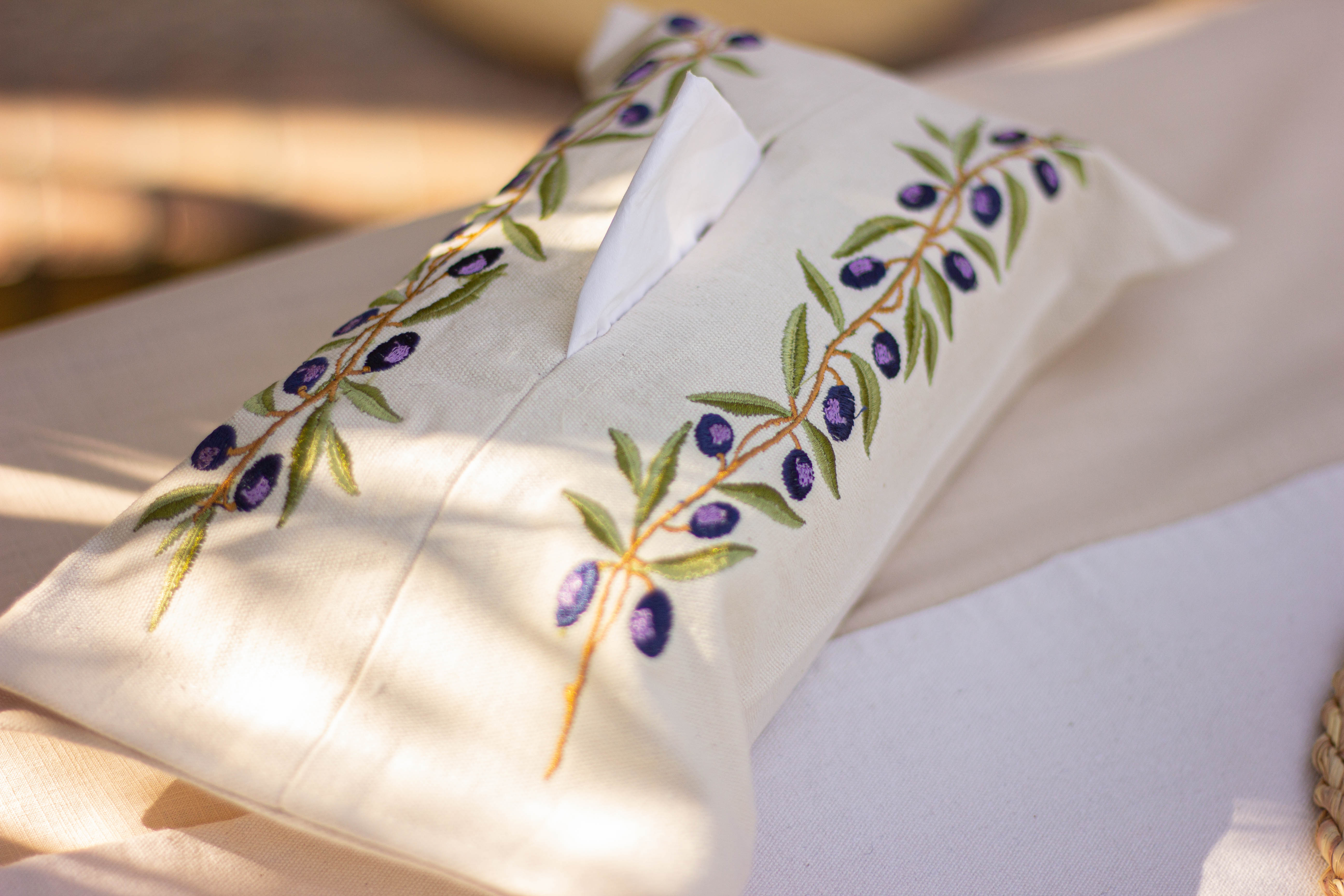 Olive Branch Tissue Box Cover