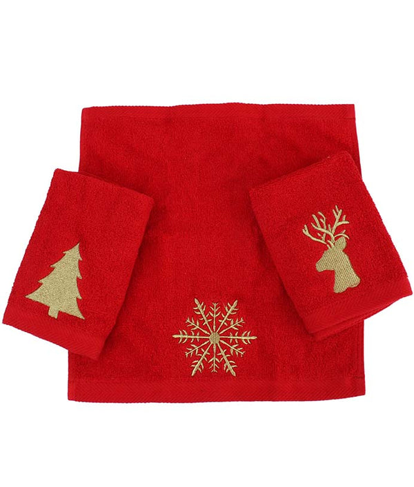 Deer, Tree, Snowflake Guest Towel Set