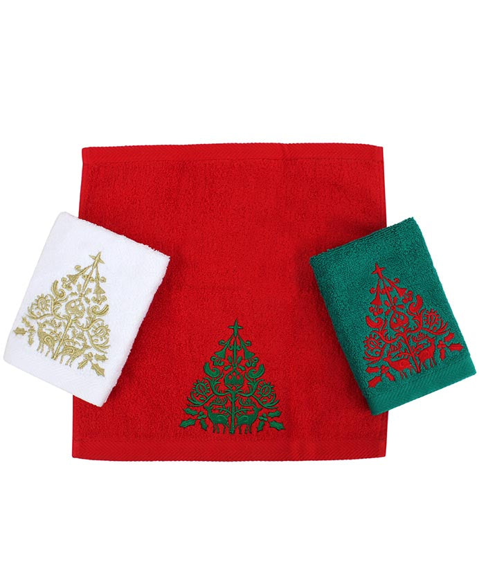 Tree Christmas Guest Towel Set